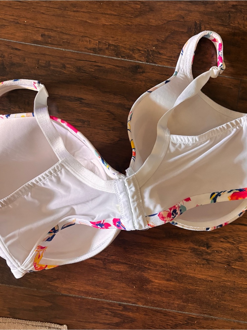 Cacique Cream Bra with Pink, Teal & Blue Floral Accents - Picture 3 of 5